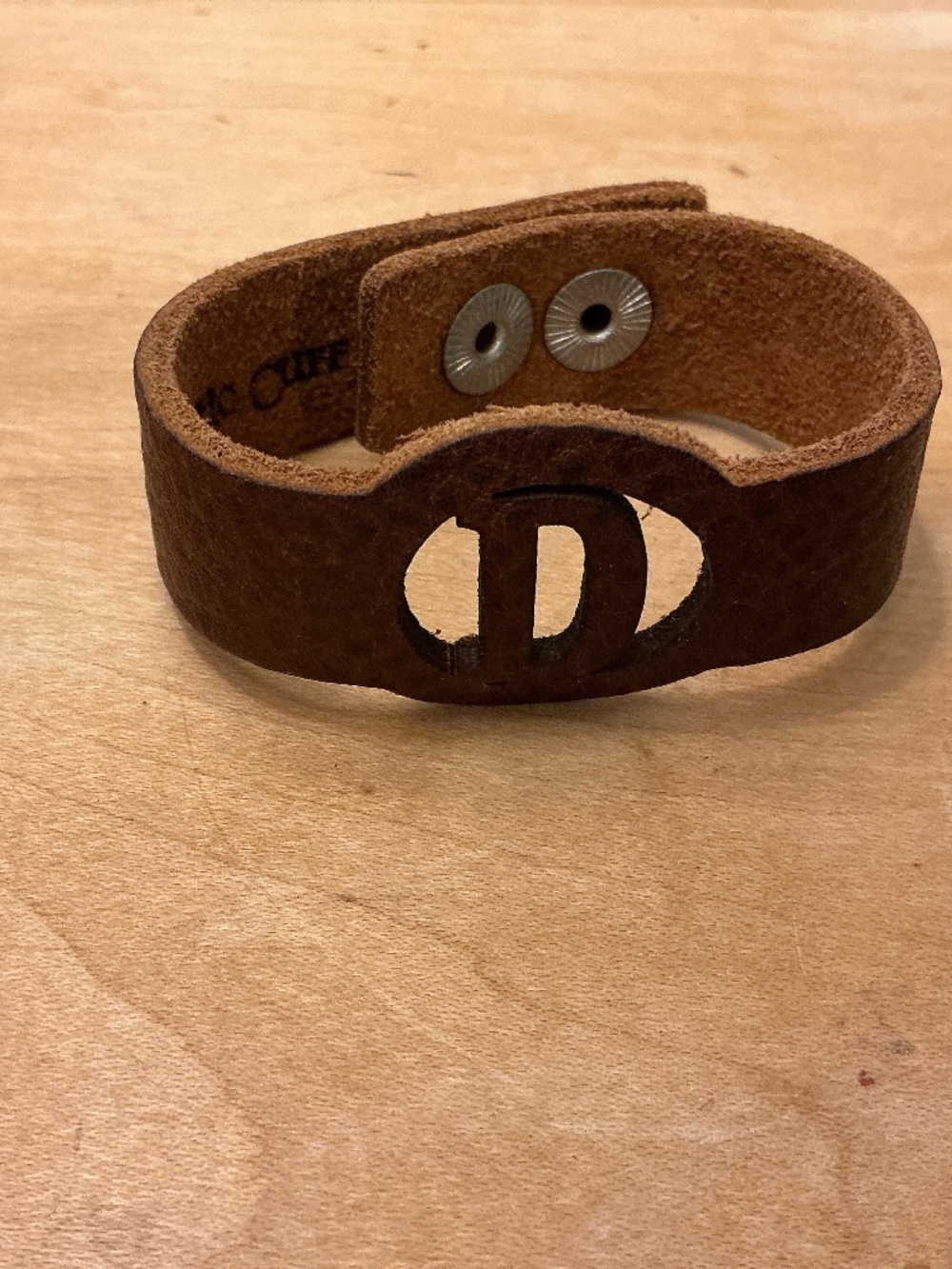 Rustic Cuff Leather Cutout Cuff with Snap Closure